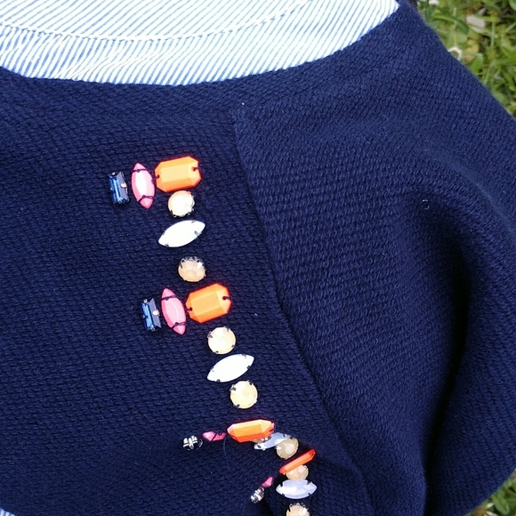 Crown & Ivy Knit with Blouse Navy/w/Stripes NWT- M - Picture 14 of 15